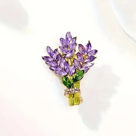 Lavender Bouquet Brooch Pin - Picture 7 of 7